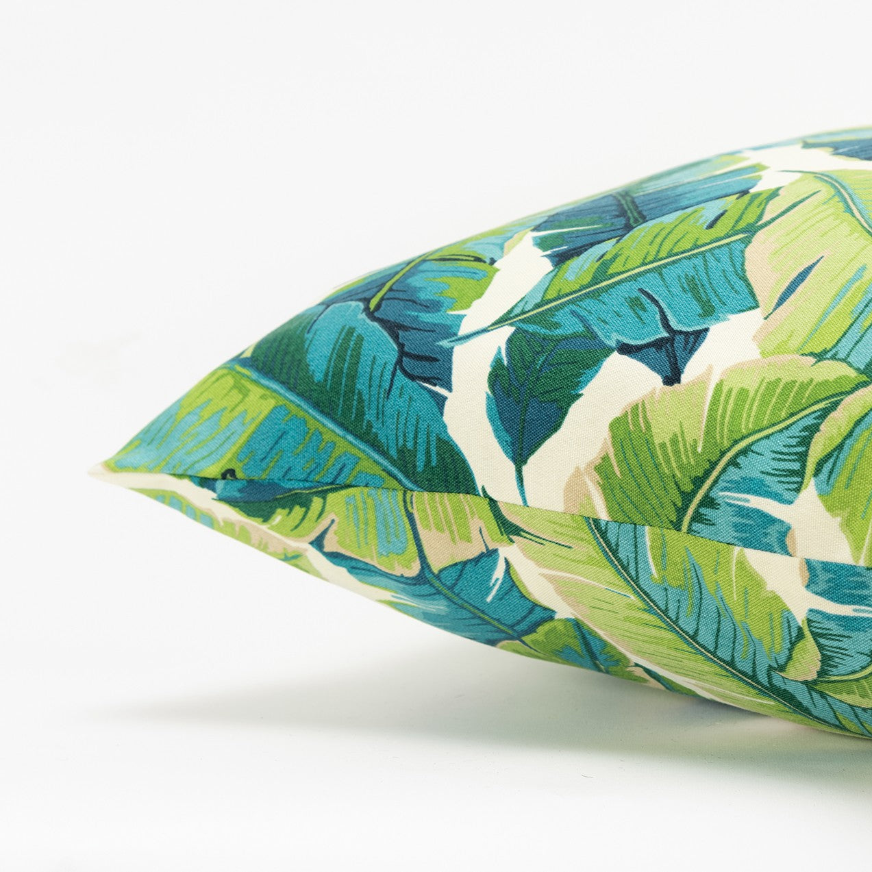 22" Blue and Green Tropical Indoor Outdoor Throw Pillow Cover and Insert