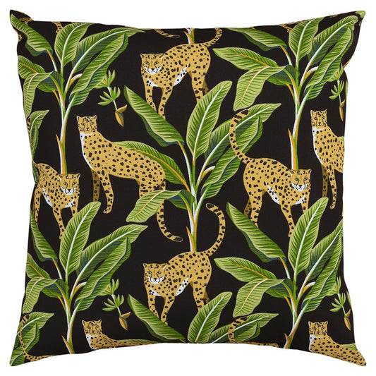 Set of Two 22" X 22" Green and Black Indoor Outdoor Throw Pillow Cover & Insert - FurniFindUSA