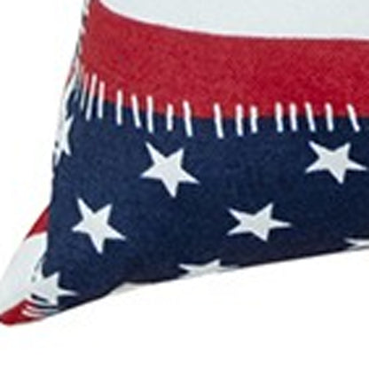 Red White and Blue Patchwork Independence Day Indoor Outdoor Throw Pillow