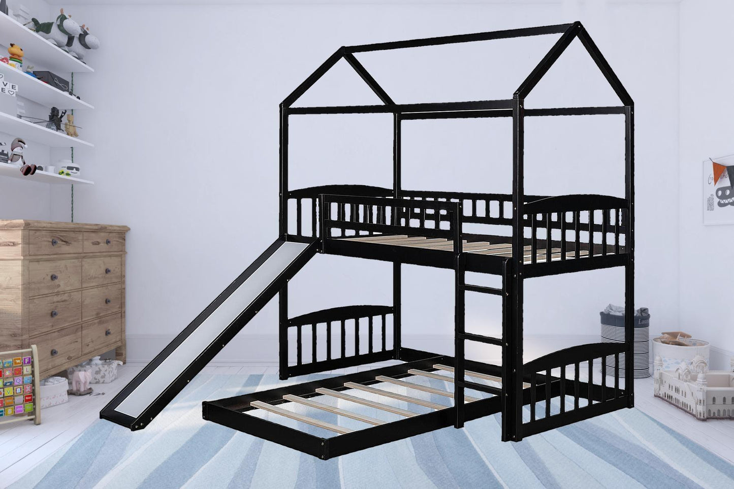 Espresso Full Over Full Contemporary Bunk Bed - FurniFindUSA