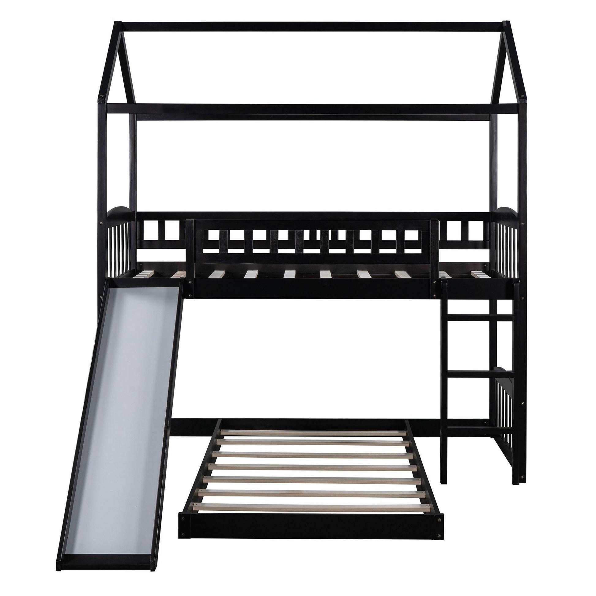 Espresso Full Over Full Contemporary Bunk Bed - FurniFindUSA