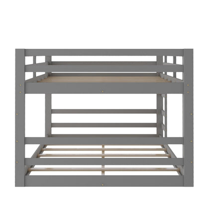 Pastel Gray Full Over Full Dual Ladder Bunk Bed - FurniFindUSA