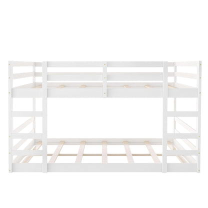 Pastel White Full Over Full Dual Ladder Bunk Bed - FurniFindUSA