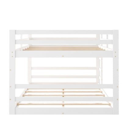 Pastel White Full Over Full Dual Ladder Bunk Bed - FurniFindUSA