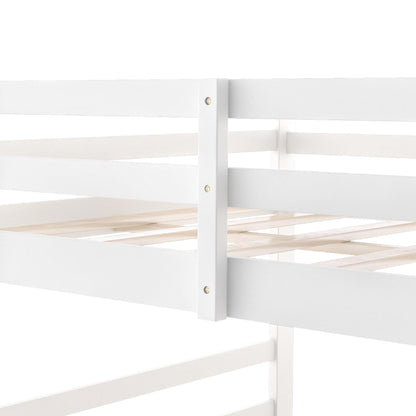 Pastel White Full Over Full Dual Ladder Bunk Bed - FurniFindUSA