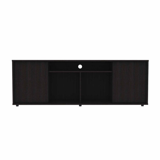 59" Black Open shelving TV Stand HomeRoots