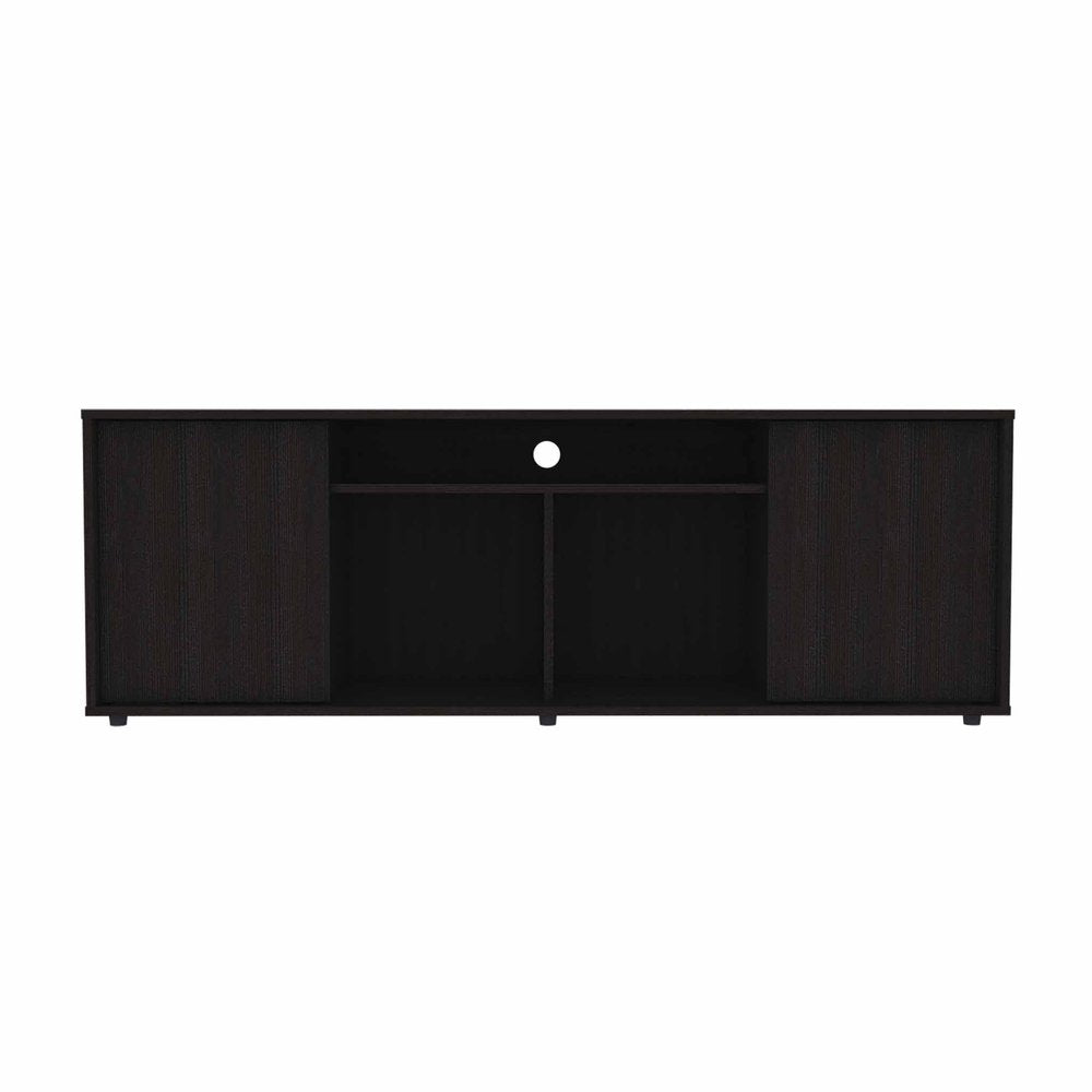 59" Black Open shelving TV Stand - FurniFindUSA