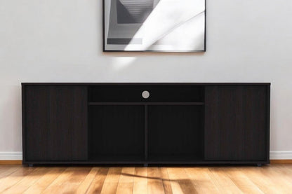 59" Black Open shelving TV Stand - FurniFindUSA