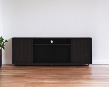 59" Black Open shelving TV Stand - FurniFindUSA
