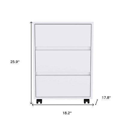 18" White Wood Accent Cabinet With Three Drawers HomeRoots
