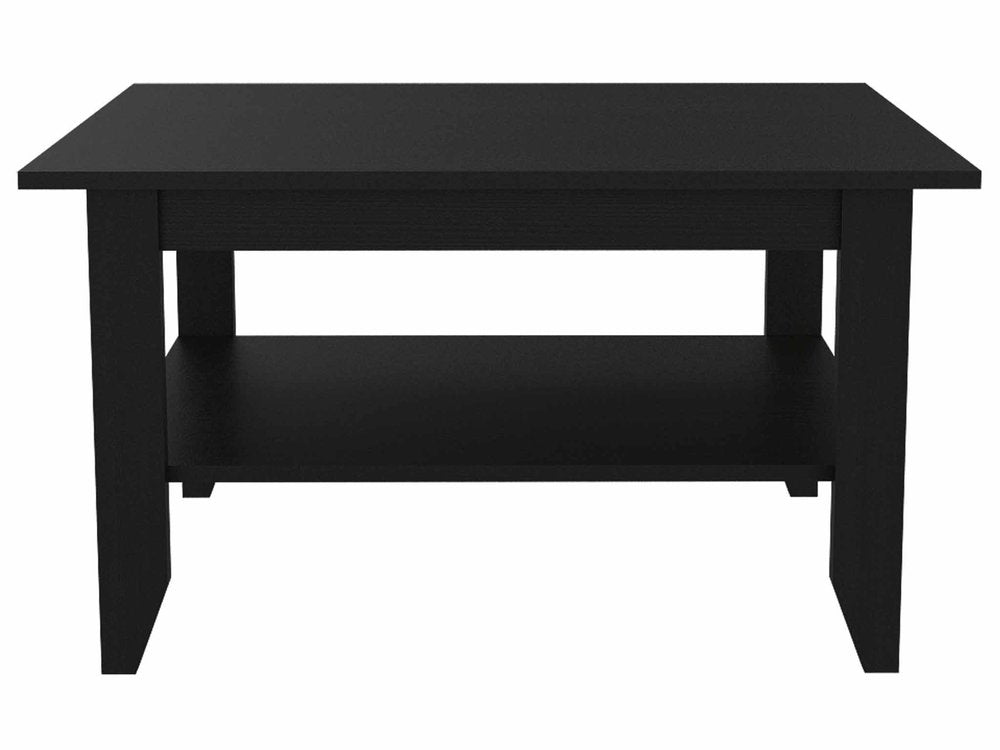 32" Black Coffee Table With Shelf HomeRoots