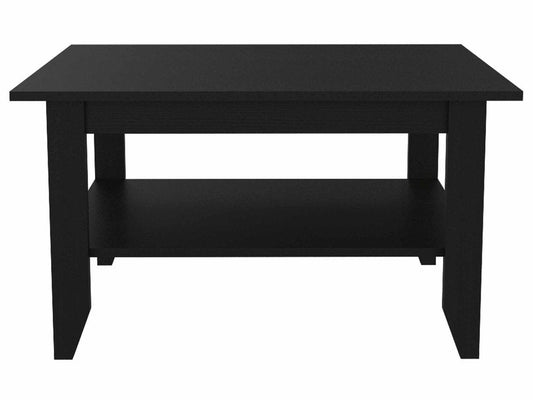 32" Black Coffee Table With Shelf HomeRoots