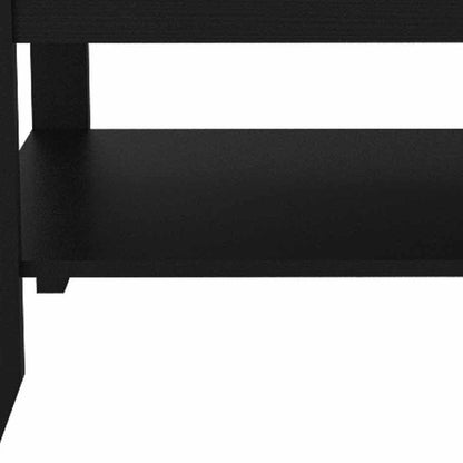 32" Black Coffee Table With Shelf HomeRoots