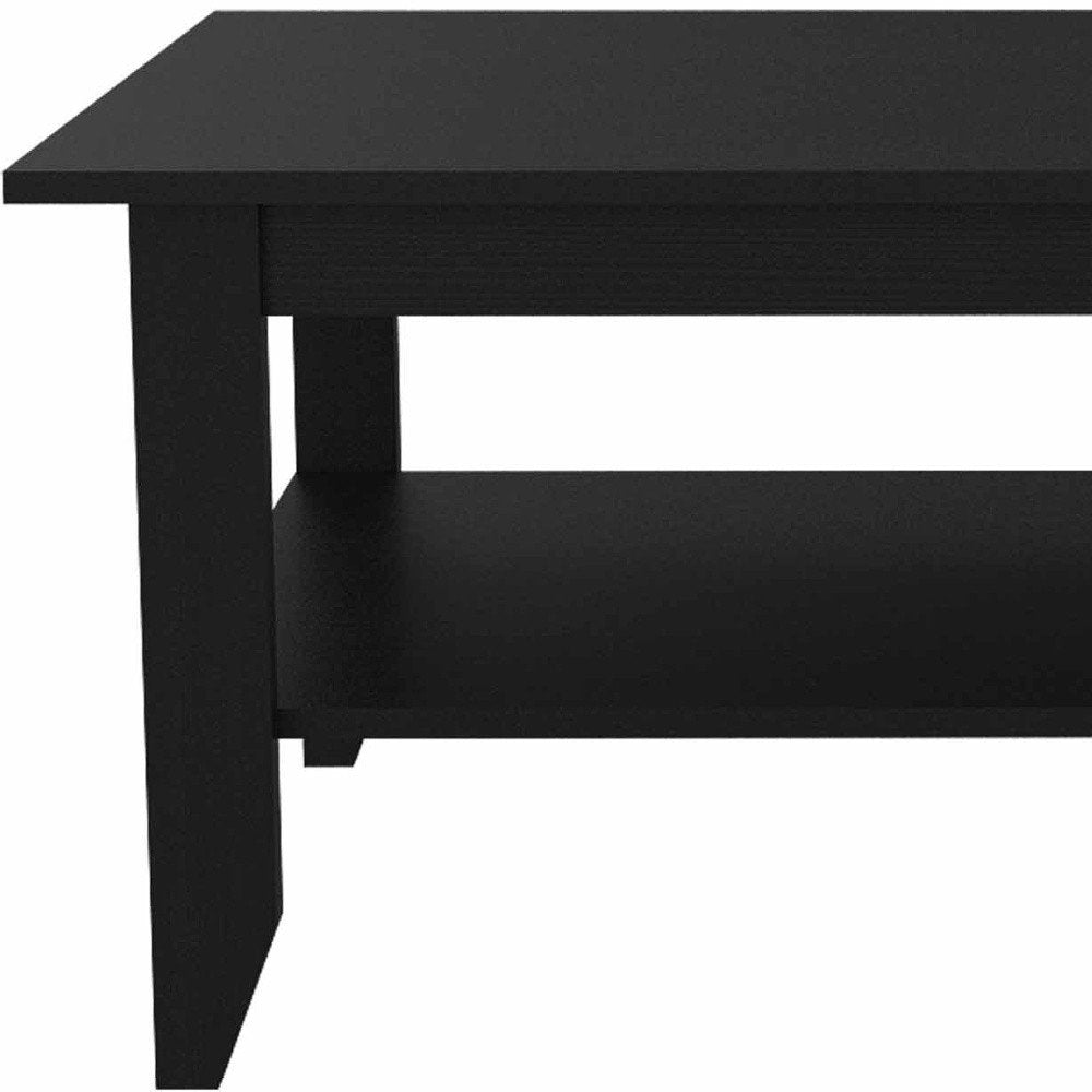 32" Black Coffee Table With Shelf HomeRoots