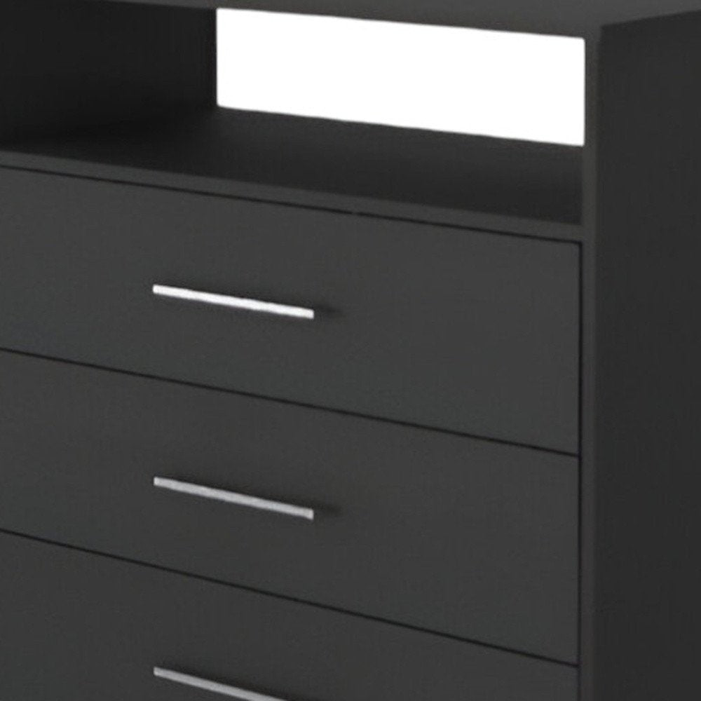 31" Black Wood Four Drawer Dresser HomeRoots