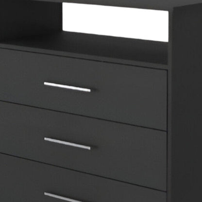 31" Black Wood Four Drawer Dresser HomeRoots