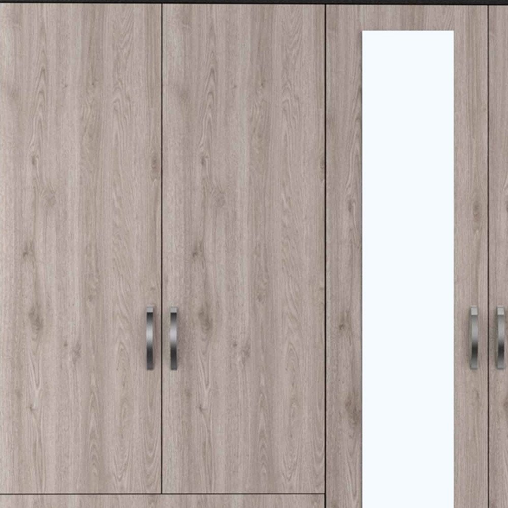 63" Brown And Black Wood Mirrored Two Drawer Dresser HomeRoots