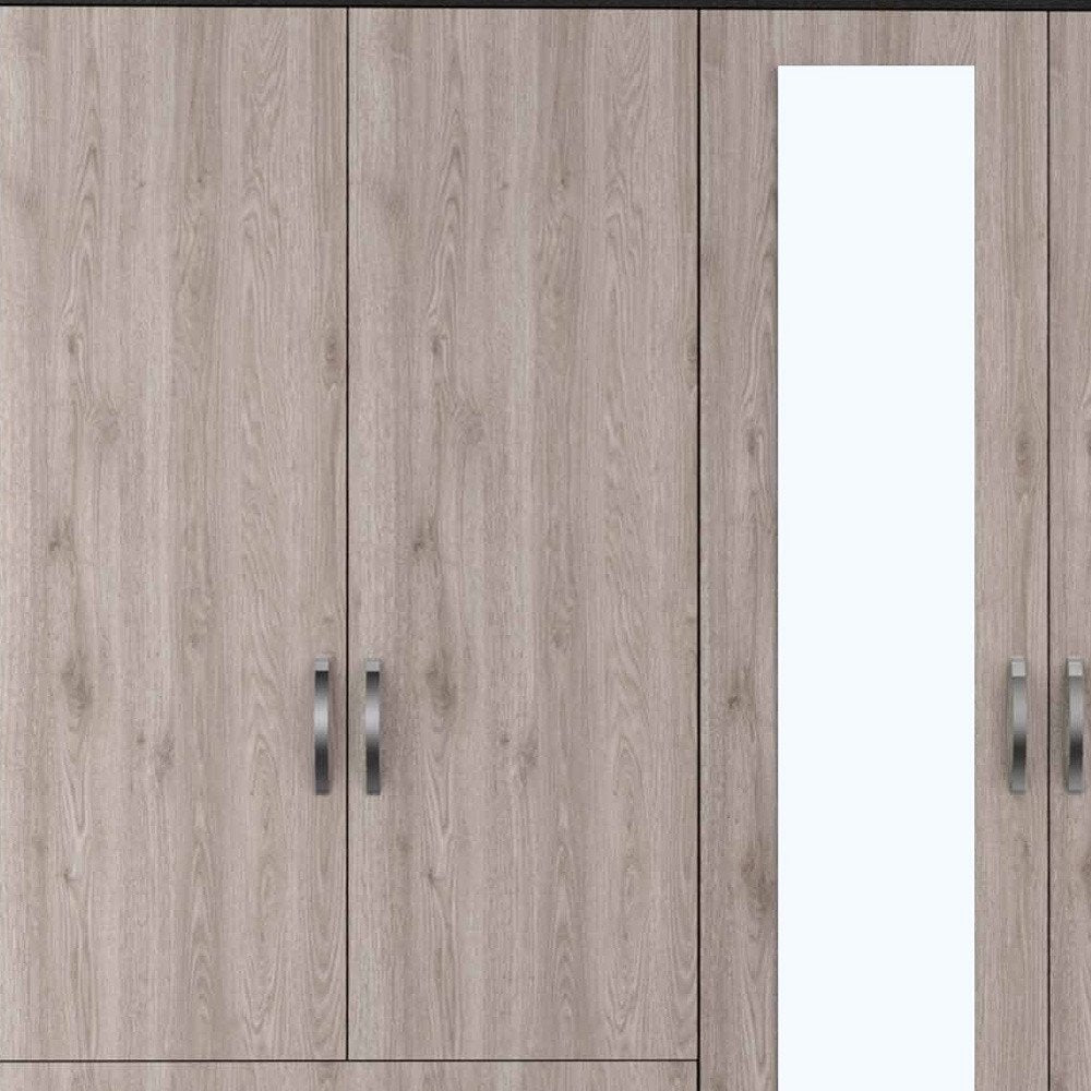 63" Brown And Black Wood Mirrored Two Drawer Dresser HomeRoots