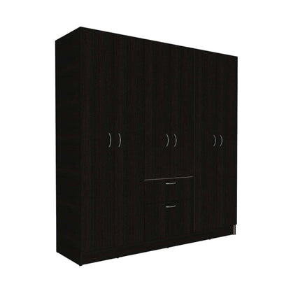 71" Black And White Wood Six Door Single Drawer Combo Dresser HomeRoots