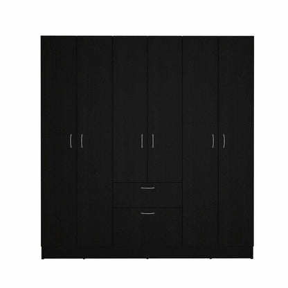 71" Black And White Wood Six Door Single Drawer Combo Dresser HomeRoots