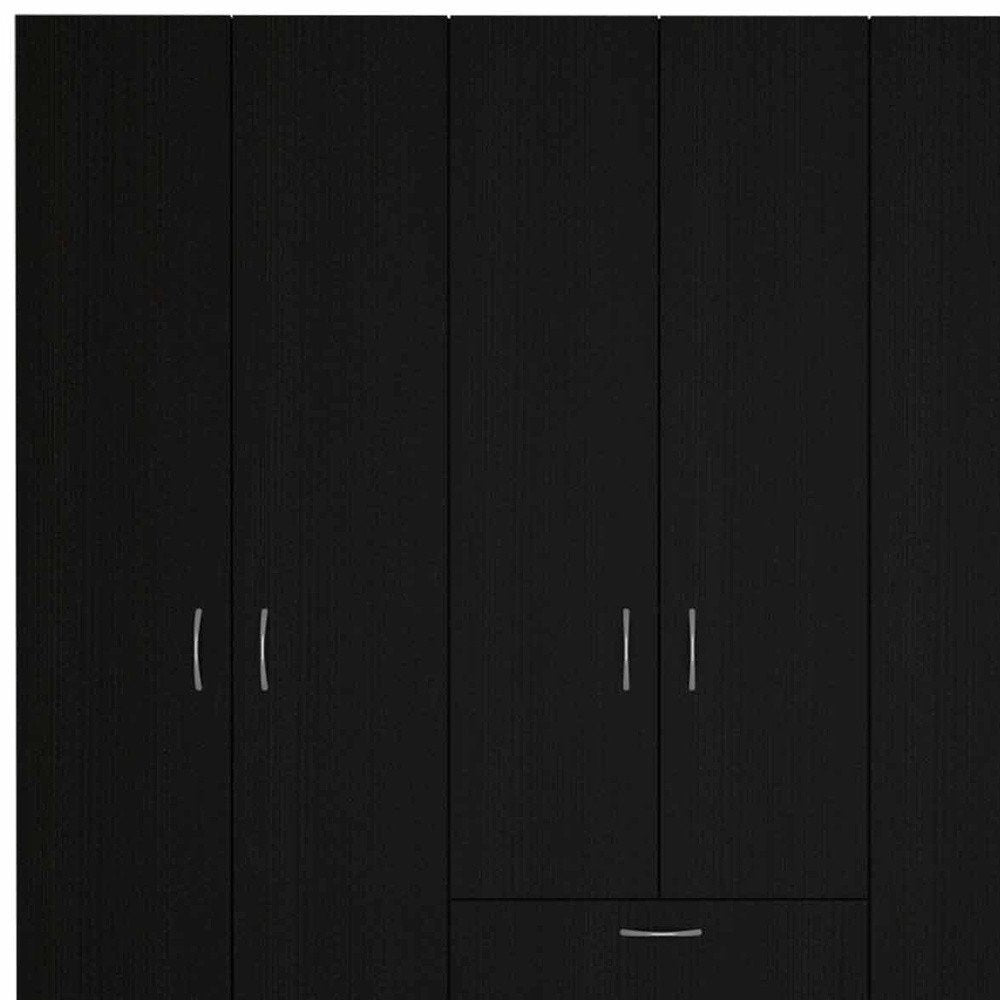 71" Black And White Wood Six Door Single Drawer Combo Dresser HomeRoots