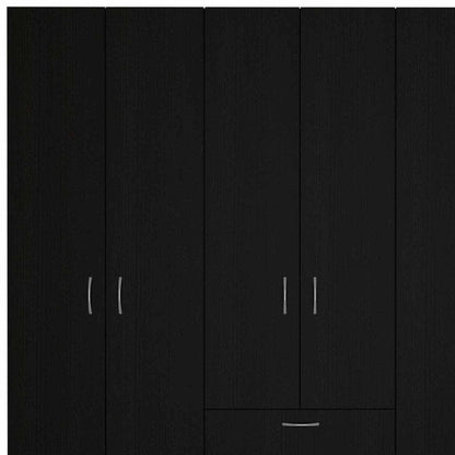 71" Black And White Wood Six Door Single Drawer Combo Dresser HomeRoots