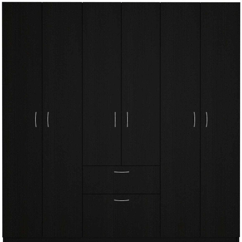 71" Black And White Wood Six Door Single Drawer Combo Dresser HomeRoots