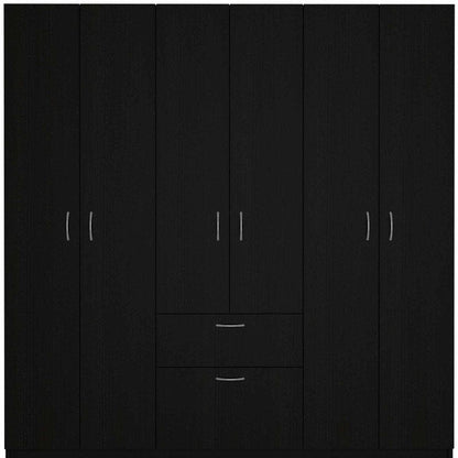71" Black And White Wood Six Door Single Drawer Combo Dresser HomeRoots