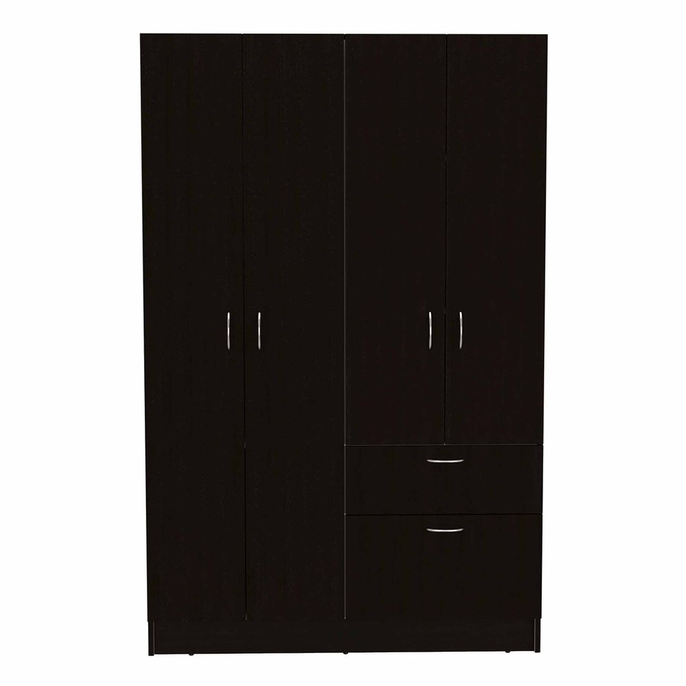 67" Black And White Wood Four Door Single Drawer Combo Dresser HomeRoots