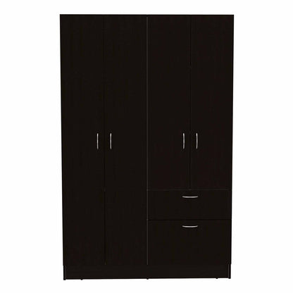 67" Black And White Wood Four Door Single Drawer Combo Dresser HomeRoots