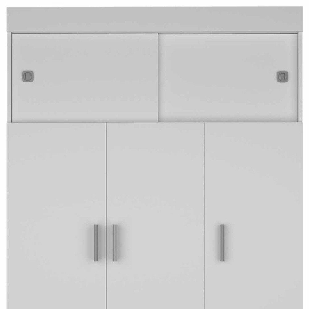 73" White Wood Three Door Two Drawer Combo Dresser HomeRoots