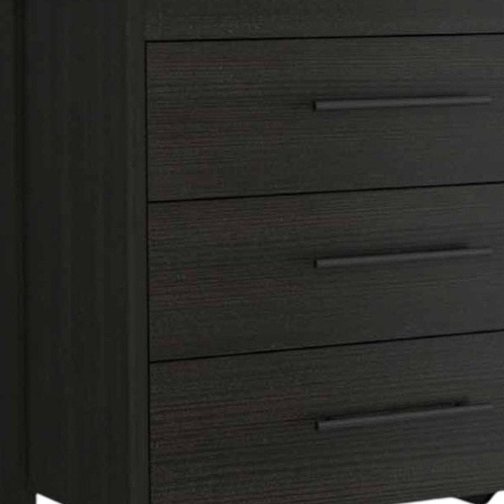 59" Black Wood Six Drawer Double Dresser HomeRoots