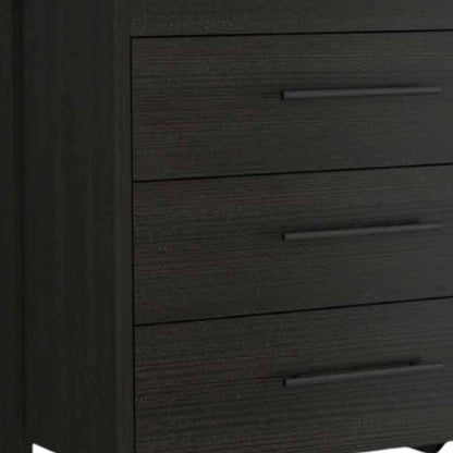 59" Black Wood Six Drawer Double Dresser HomeRoots