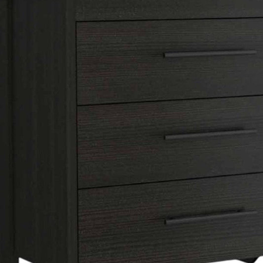 59" Black Wood Six Drawer Double Dresser HomeRoots