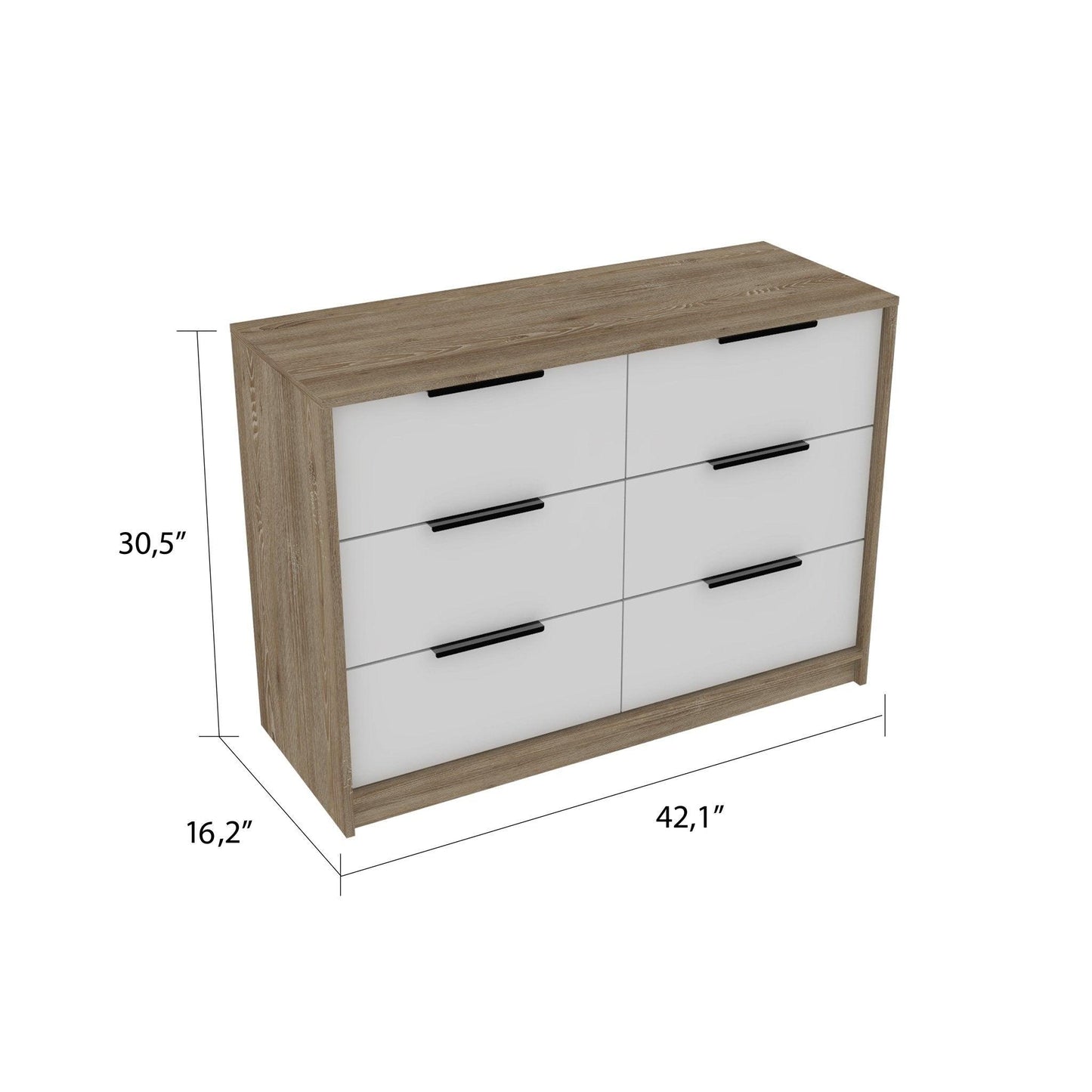 Modern Rustic White and Natural Dresser - FurniFindUSA