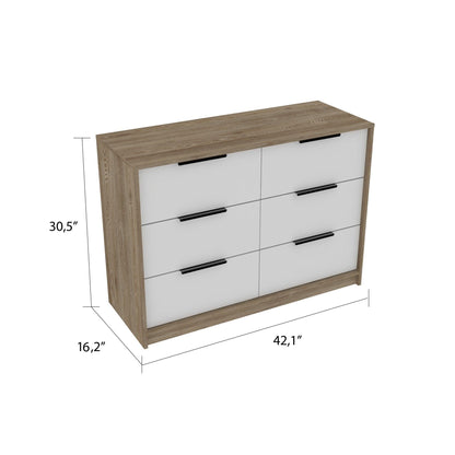 Modern Rustic White and Natural Dresser - FurniFindUSA