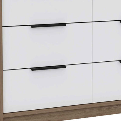 42" Brown And White Wood Four Drawer Dresser HomeRoots