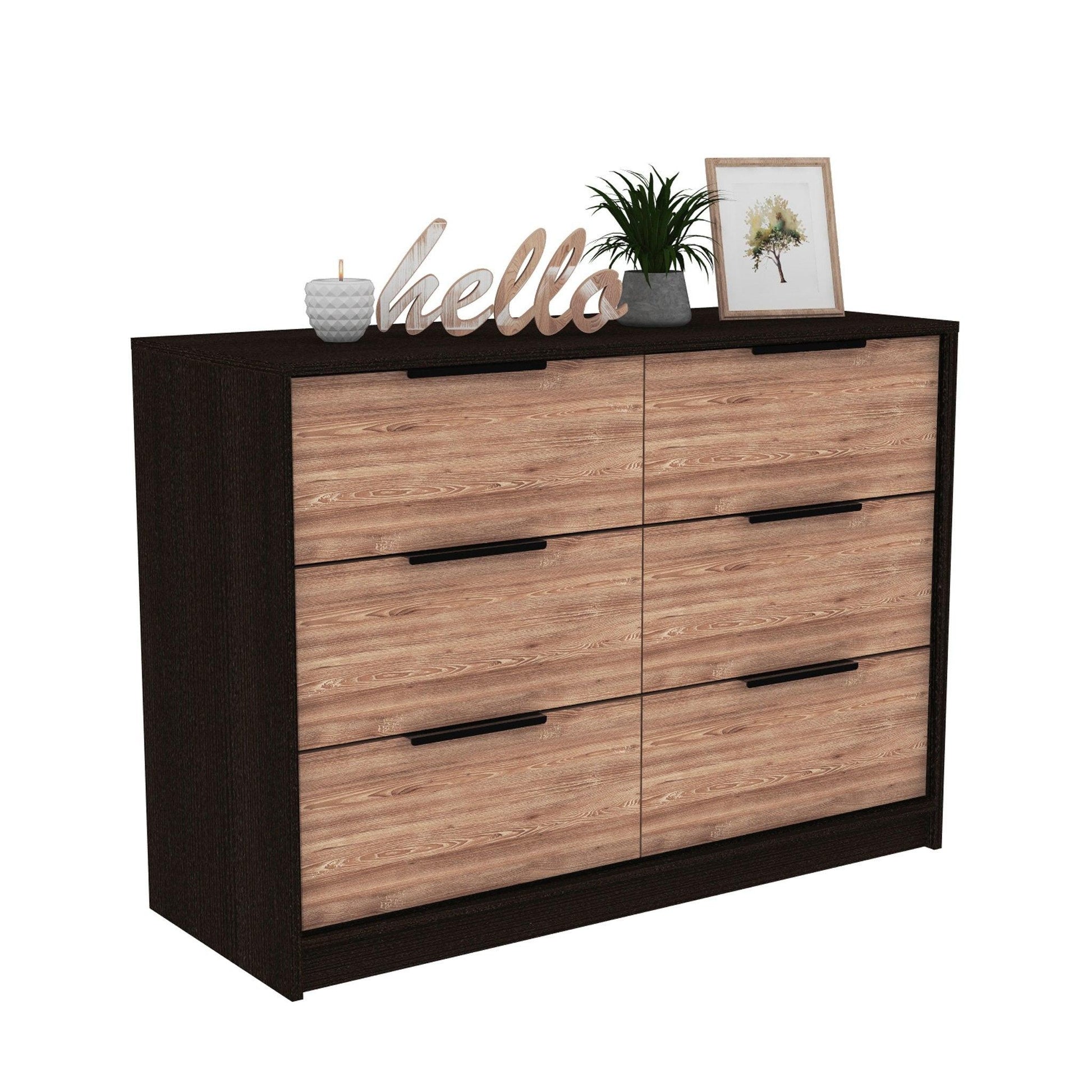 Modern Rustic Black and Natural Dresser - FurniFindUSA