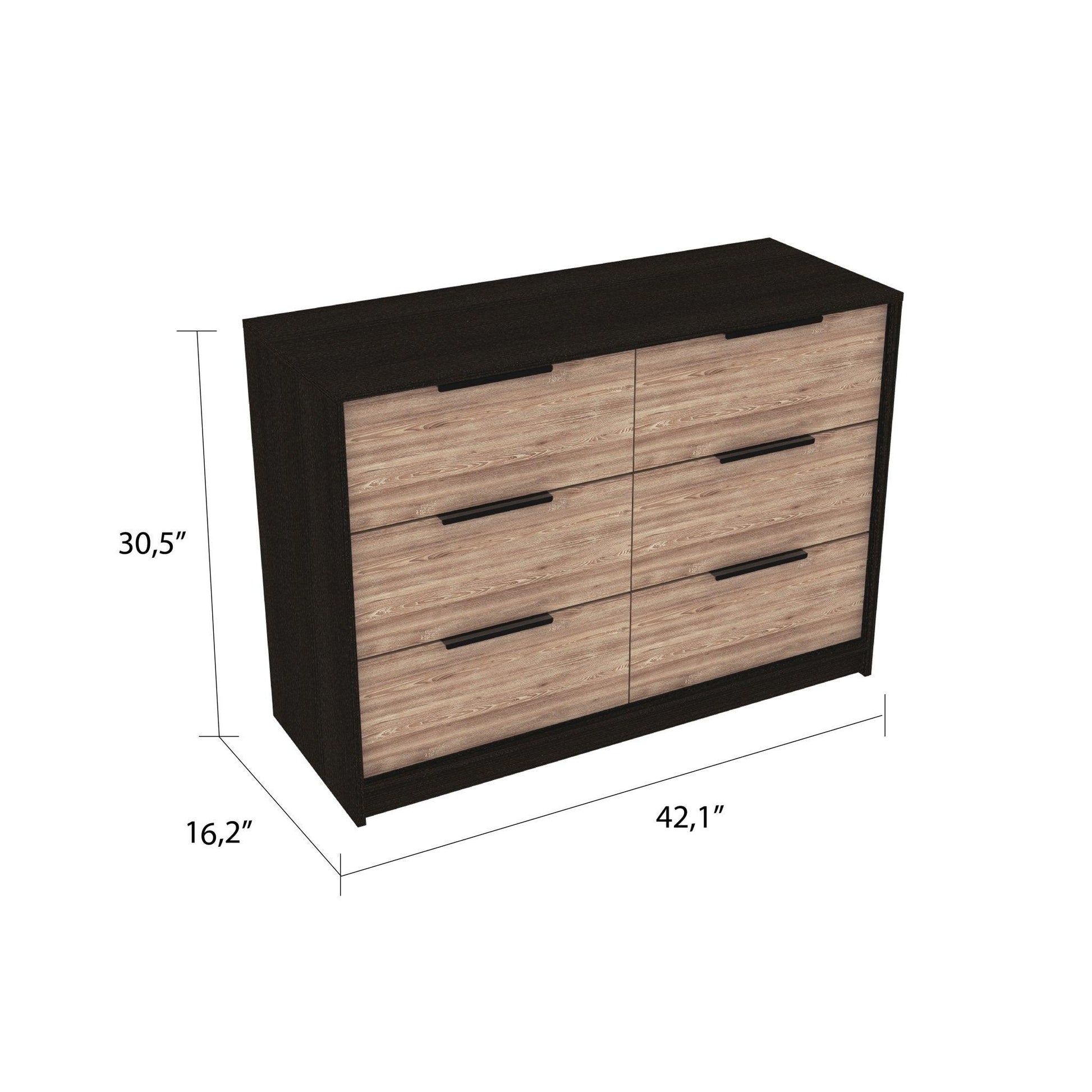 Modern Rustic Black and Natural Dresser - FurniFindUSA