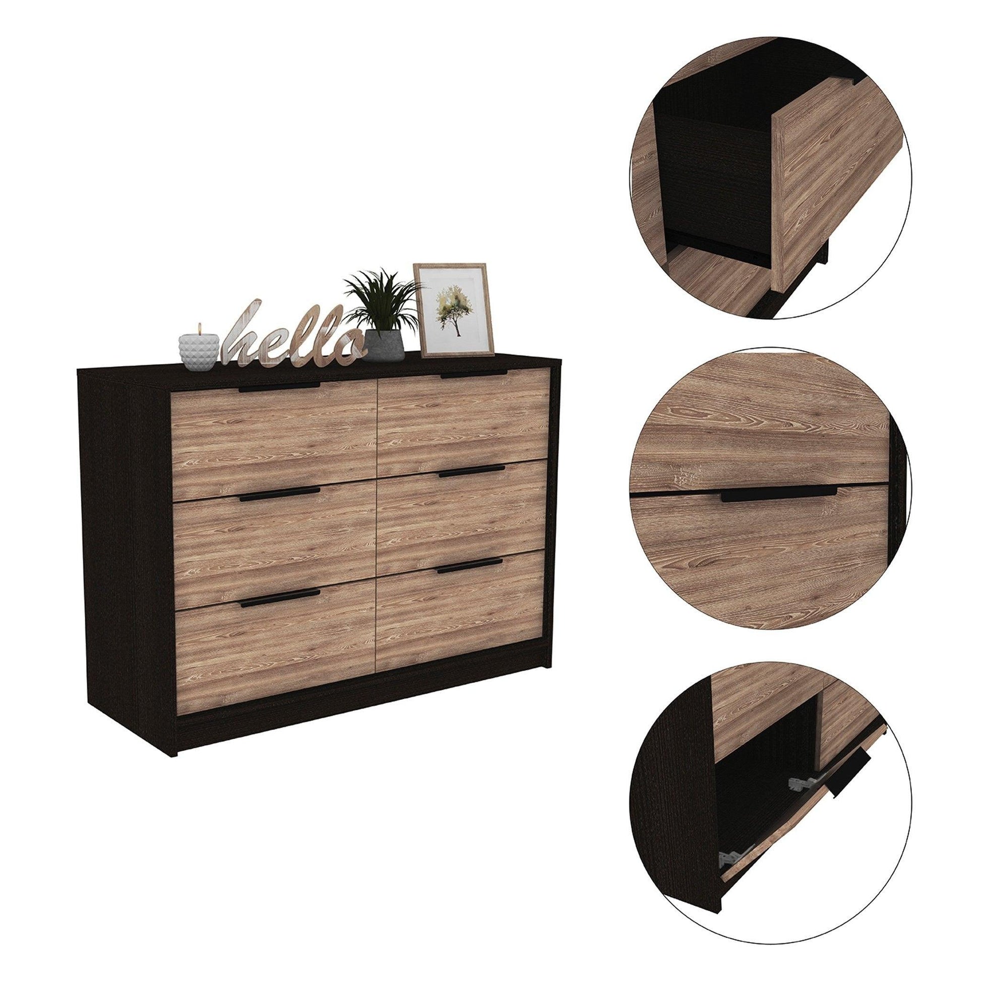 Modern Rustic Black and Natural Dresser - FurniFindUSA