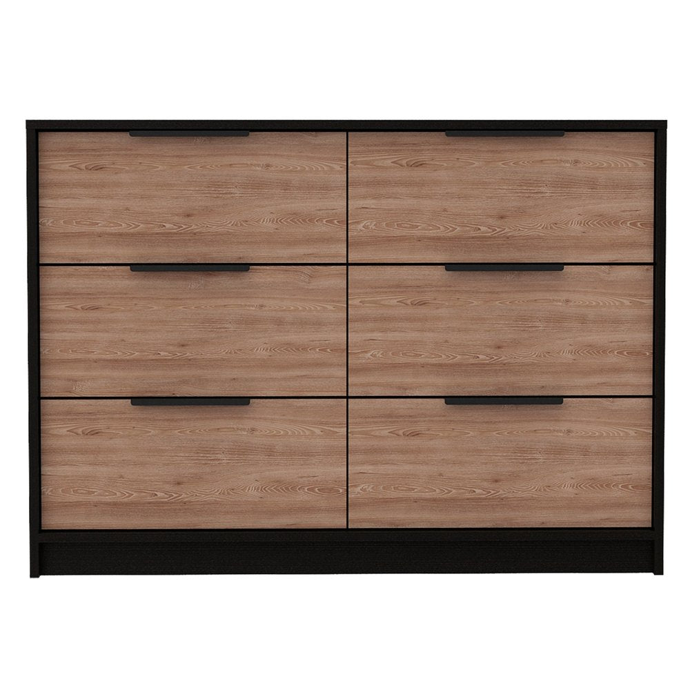 42" Brown And Black Wood Four Drawer Dresser HomeRoots