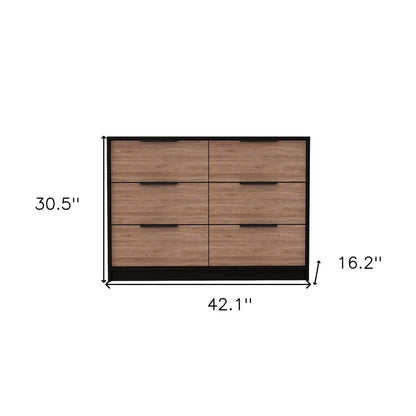 42" Brown And Black Wood Four Drawer Dresser HomeRoots