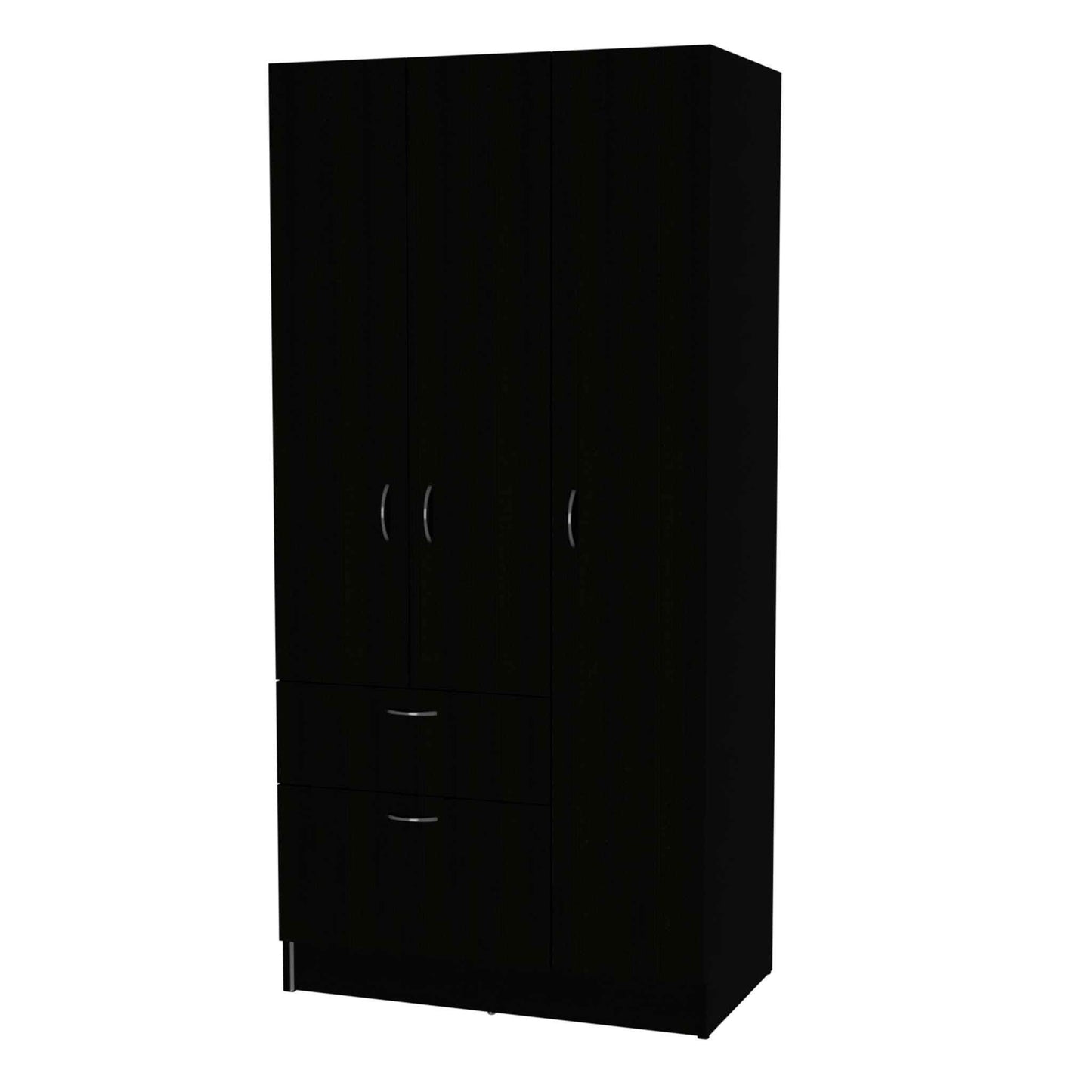 Black and White Three Door Armoire - FurniFindUSA