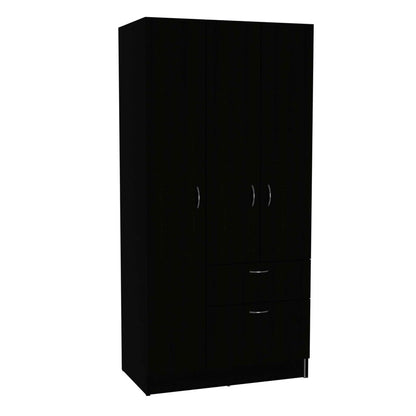 67" Black And White Wood Three Door Single Drawer Combo Dresser HomeRoots