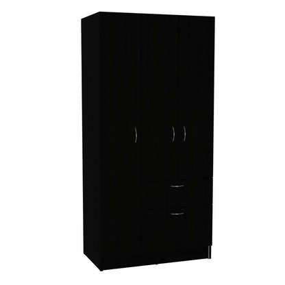 Black and White Three Door Armoire - FurniFindUSA