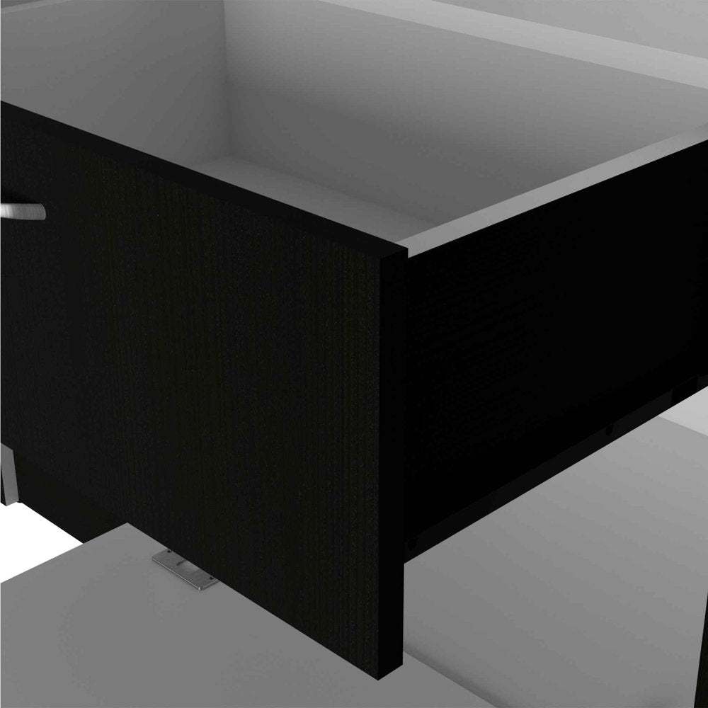 67" Black And White Wood Three Door Single Drawer Combo Dresser HomeRoots