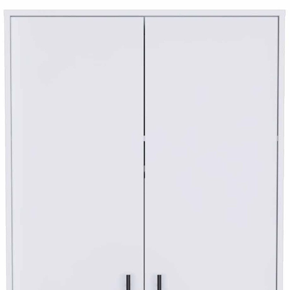 71" White Wood Two Door Single Drawer Combo Dresser HomeRoots