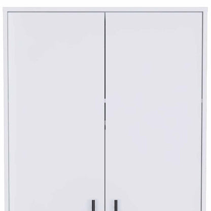 71" White Wood Two Door Single Drawer Combo Dresser HomeRoots