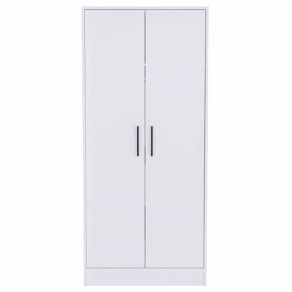 71" White Tall Two Door Closet - FurniFindUSA