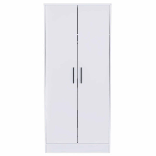 71" White Tall Two Door Closet - FurniFindUSA